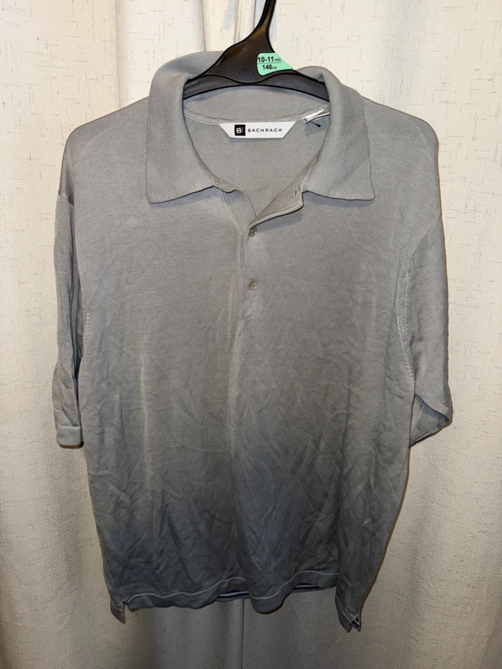 Bachrach Men's Gray Short-Sleeve Polo